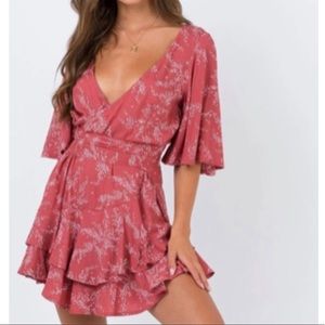 Princess Polly Louie Romper Rose Size 6